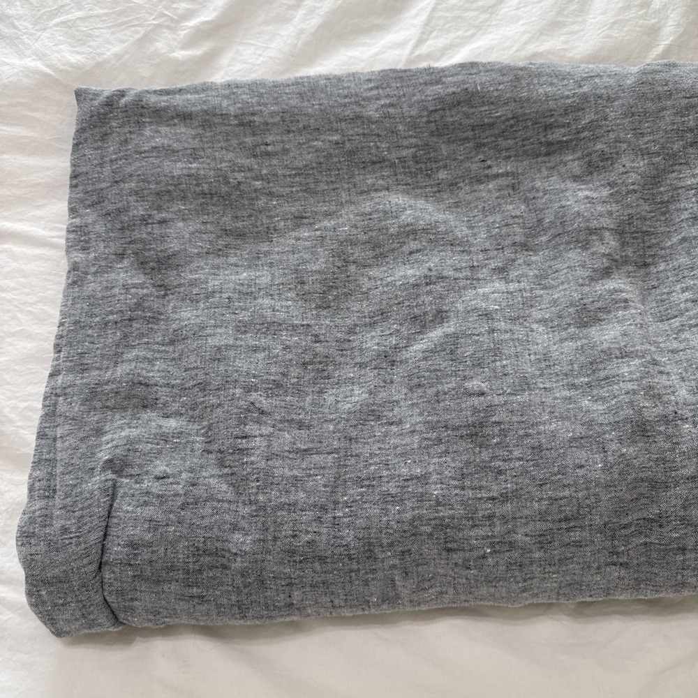 Brooklinen King Flat Sheet 100% Linen Gray Black